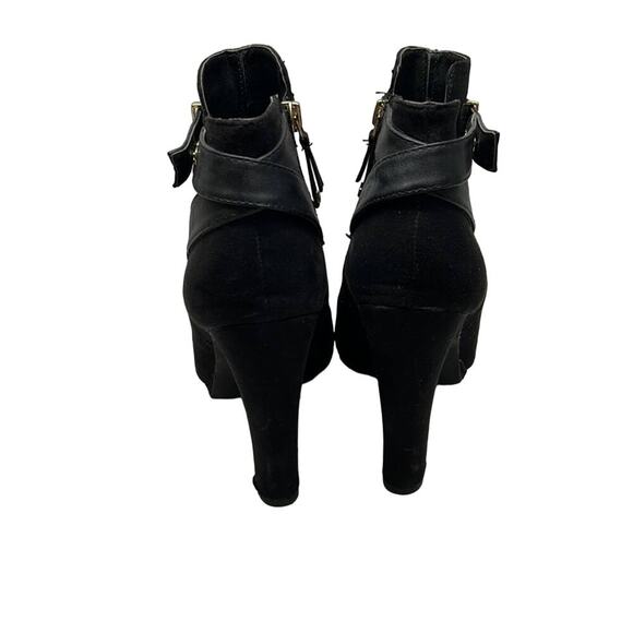 Sam Libby Black Suede Booties peep toe Size 9 Preowned - Picture 7 of 10